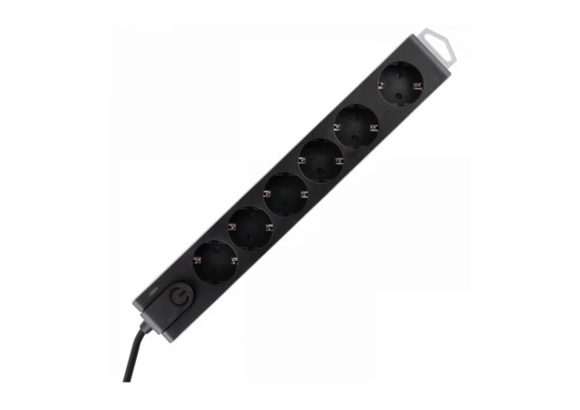 home Produžni kabel sa zaštitom, 6 utičnica, 1.5 mm², 3 met - NVT 6K-3/BK