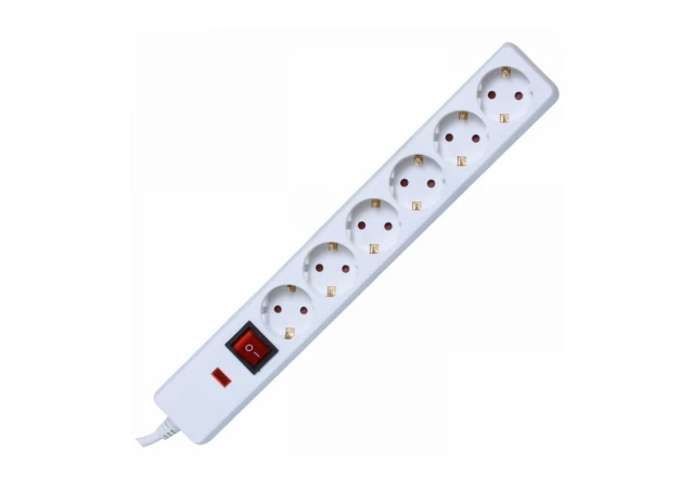 home Produžni kabel sa zaštitom, 6 utičnica, 1.5mm², 1.5 met - NVT 06K/WH