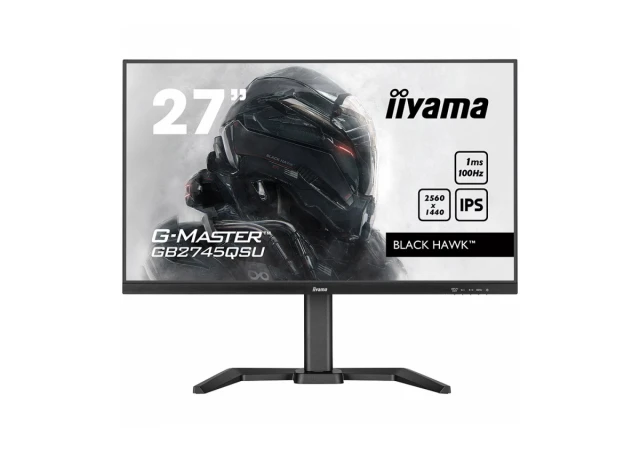 IIYAMA Monitor LED GB2745QSU-B1 Gaming 27" IPS 2560 x 1440 @100Hz 250 cd/m² 1300:1 1ms HDMI DP USB Hub Tilt
