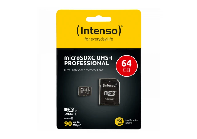 (Intenso) Micro SDHC/SDXC kartica 64GB Class 10, UHS-I +adapter, Pro - MicroSD 64GB Class10 UHS-I Pro