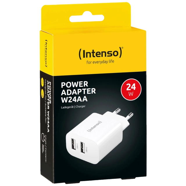 (Intenso) Punjač kućni, 2 x USB-A, 2.4A, 24W - Power Adapter W24AA