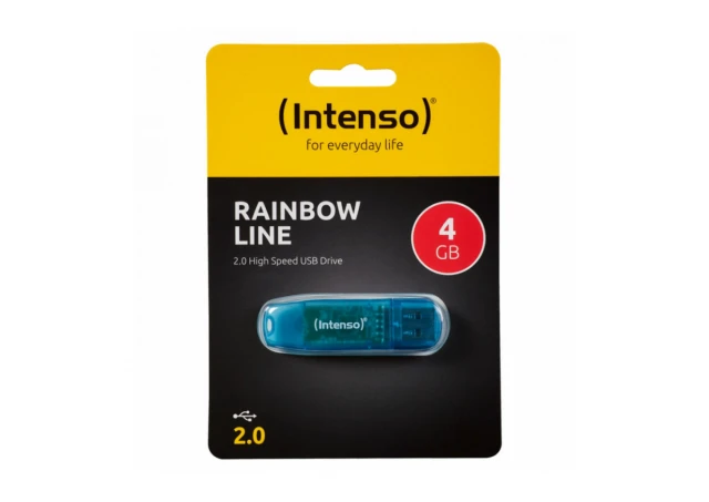 (Intenso) USB Flash drive 4GB Hi-Speed USB 2.0, Rainbow Line, PLAVI - USB2.0-4GB/Rainbow