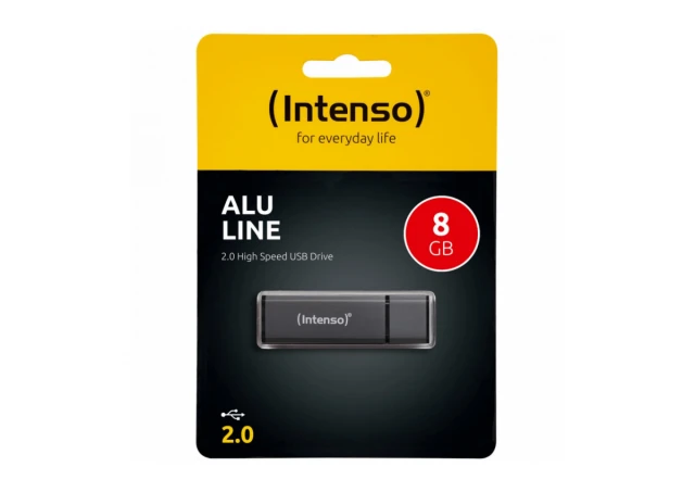 (Intenso) USB Flash drive 8GB Hi-Speed USB 2.0, ALU Line - USB2.0-8GB/Alu-a
