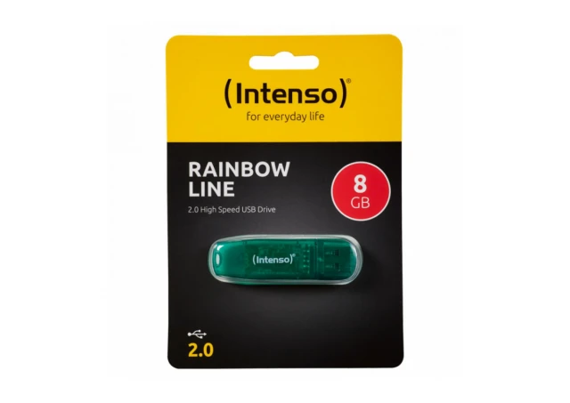 (Intenso) USB Flash drive 8GB Hi-Speed USB 2.0, Rainbow Line, ZELENI - USB2.0-8GB/Rainbow