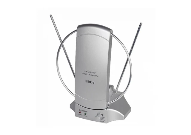 Iskra Antena sobna sa pojačalom, UHF/VHF, srebrna - G2235-06