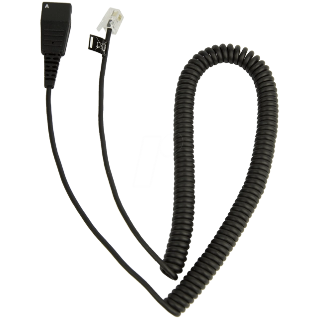 JABRA QD Cord to RJ10, coiled, 0,5 - 2 meters, for Lucent Callmaster V, VI, Cisco 79xx and PLX A22