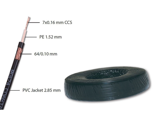 Kabl RG174+2x0.5 CU 100m STAR 
