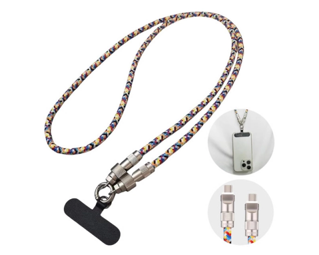 Kabl TIP C na TIP C 1.20m,(za nošenje oko vrata) šareni