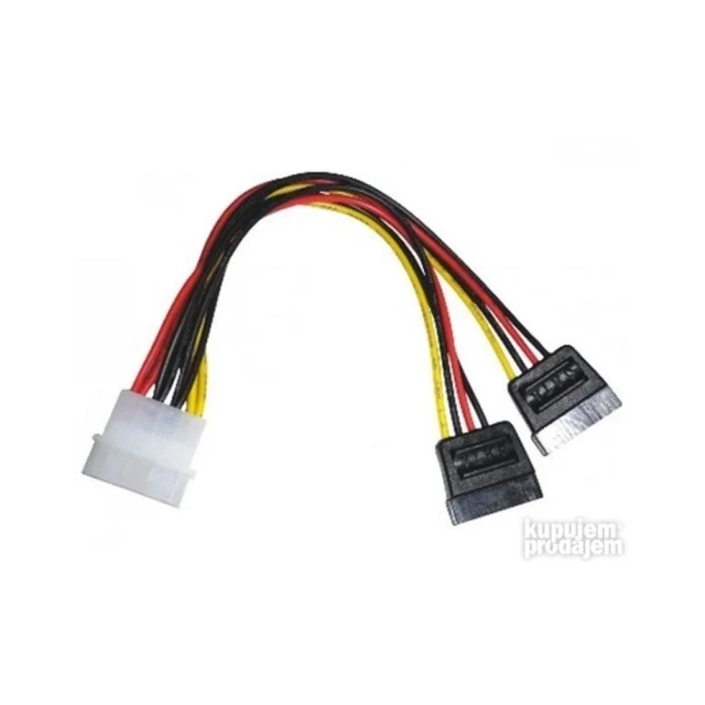 Kabl CORTO NAPAJANJE Interni Y Racva SATA 0.16m  (Molex na 2x SATA)