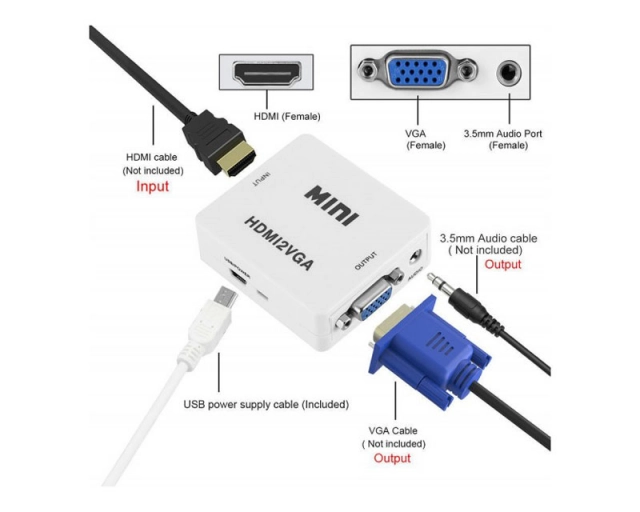 Konverter VGA na HDMI aktivni STAR 