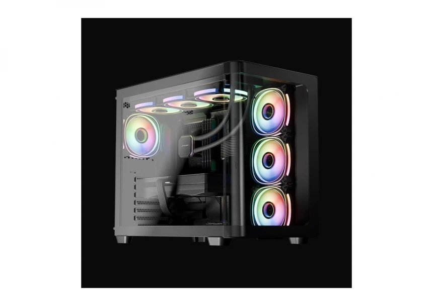 TOWER LC Power Gaming 8001B-ON Pro-Storm Dark 4x120mm ARGB Fan  1xUSB3.0 2xUSB2.0 1xUSB3.0 Type-C Black