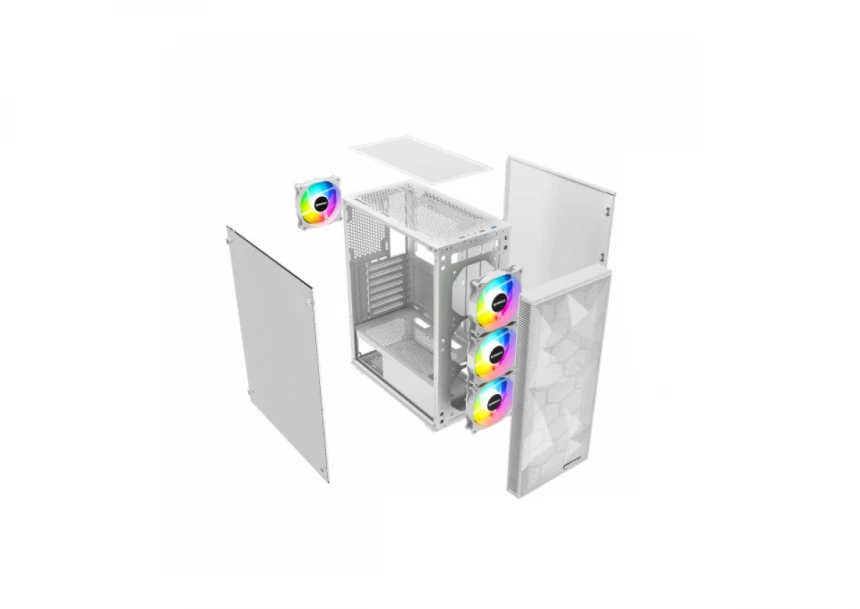 Kuciste Raidmax Talos window/White, 4x 120mm FRGB/650W/RT650RGBW