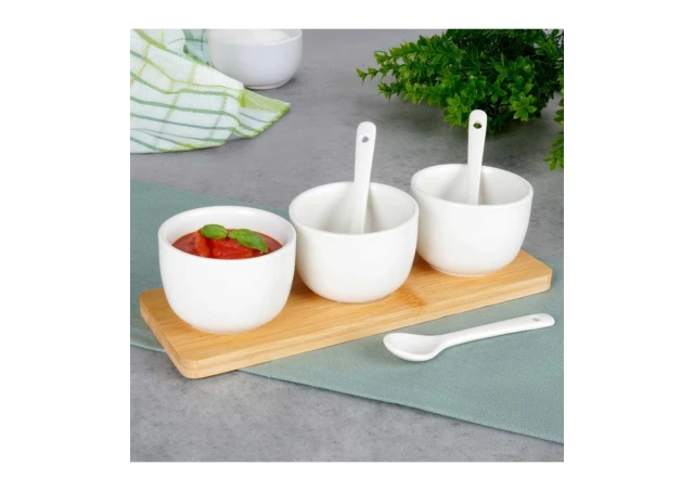 Vilde 139687 -Set od tri cinije sa kasikama - Beli