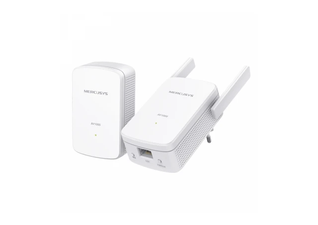 LAN Mercusys MP510 KIT v1.2 AV1000 Gigabit Powerline WiFi Kit zidni adapter sa integrisanom uticnicom, za mrežu preko strujne instalacije (2 kom komplet) (72671)