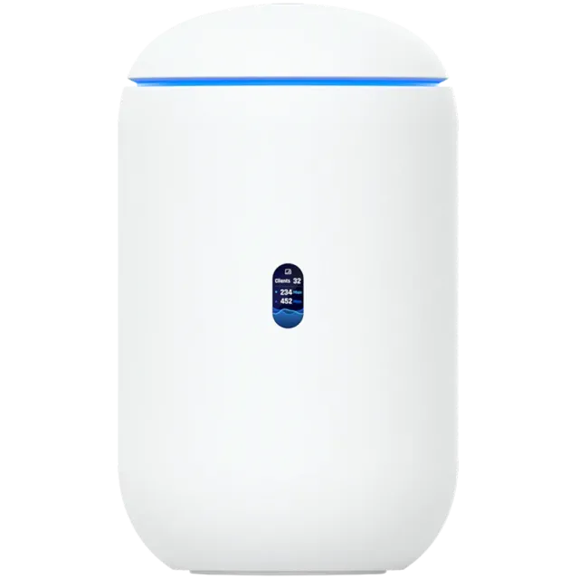 Ubiquiti UniFi UDR7-EU Dream Router 7 Desktop 10G Cloud Gateway with integrated WiFi 7, PoE switch, microSD storage, and full UniFi application support, 10G SFP+ and (1) 2.5 GbE RJ45 WAN port, 64 GB microSD,