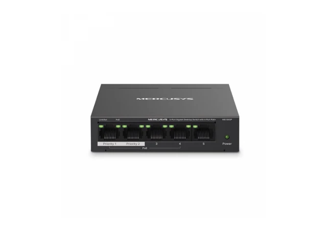 LAN Switch Mercusys MS105GP v2.0, 5port 10/100/1000Mbps Desktop Switch with 4-Port PoE+ (72673)