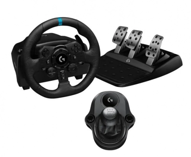 Logitech G923 Trueforce Racing Wheel + Logitech Shifter