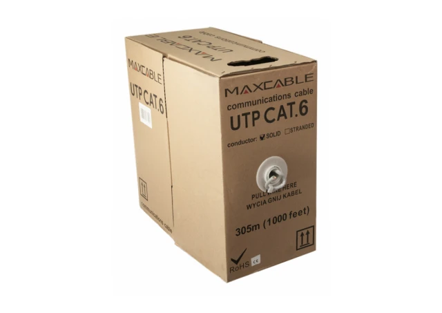 Maxcable kabel UTP cat. 6, bakar, PVC jacket, 305m