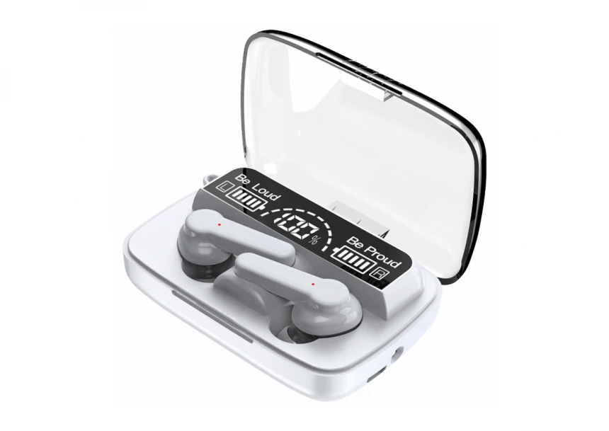 MeanIT Bežične stereo slušalice, Bluetooth v5.3, Bele - TWS B400 White