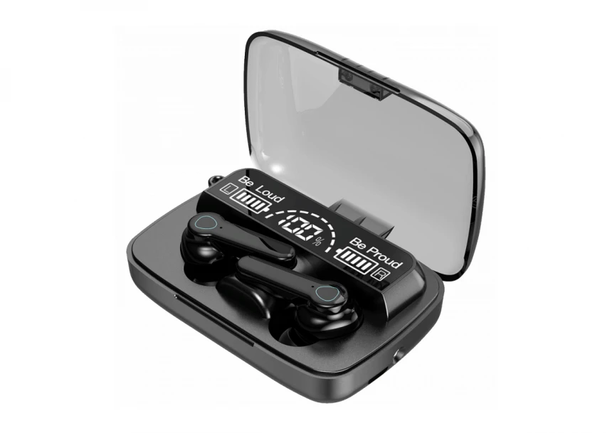MeanIT Bežične stereo slušalice, Bluetooth v5.3, Crne - TWS B400 Black