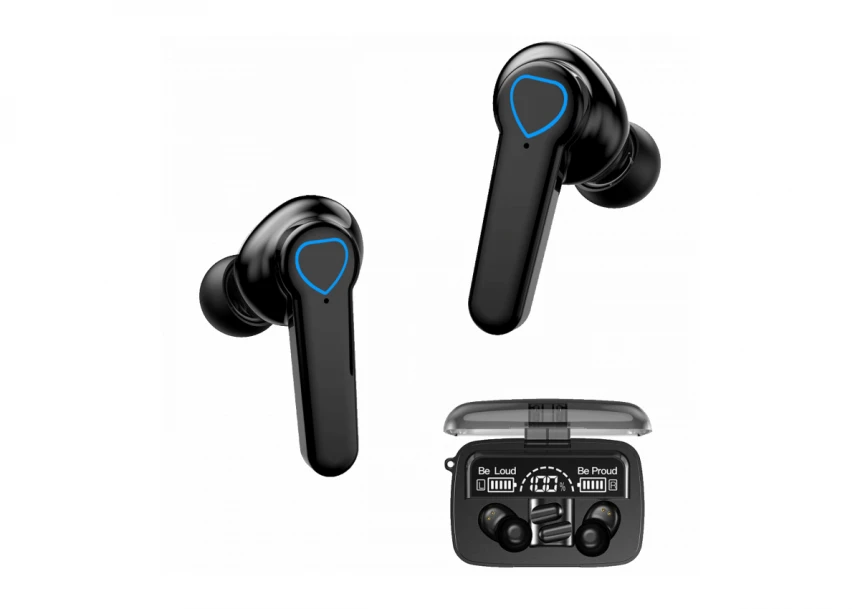 MeanIT Bežične stereo slušalice, Bluetooth v5.3, Crne - TWS B400 Black