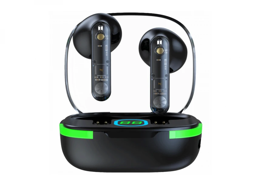 MeanIT Bežične stereo slušalice, Bluetooth V5.3, Crne - TWS B80