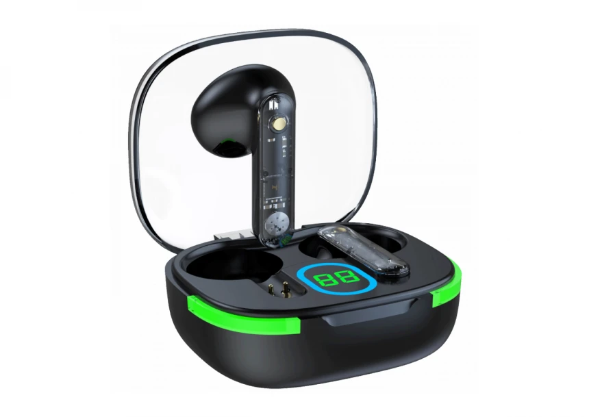 MeanIT Bežične stereo slušalice, Bluetooth V5.3, Crne - TWS B80