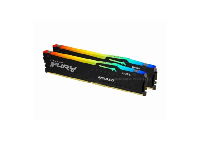 Memorija KINGSTON 64GB(2x32GB)/DIMM/DDR5/5200MHz/CL36/FURY Beast RGB EXPO