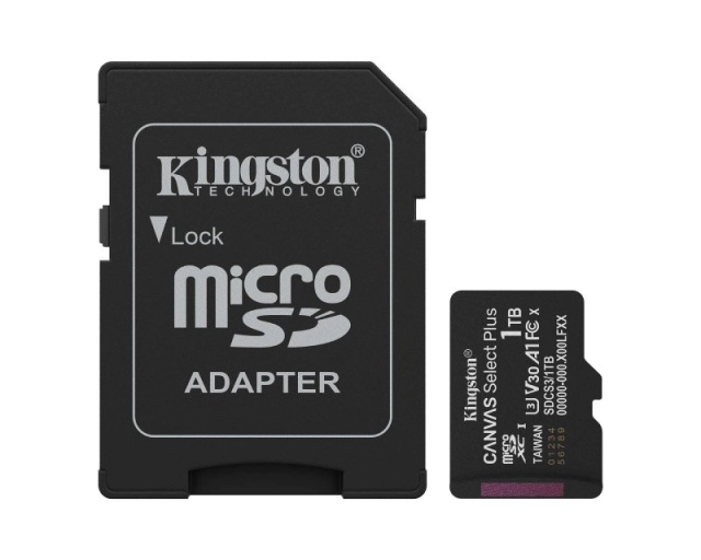 KINGSTON Memorijska kartica U1 V10 SDXC 1TB Canvas Select Plus G3 150R SDCS3/1TB + adapter 