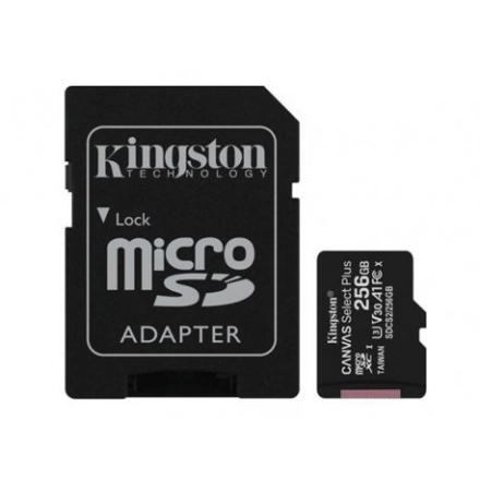 MC MicroSDXC Kingston 256GB Class10 U3/100MB/s-85MB/s SDCS3/256GB + Adapter