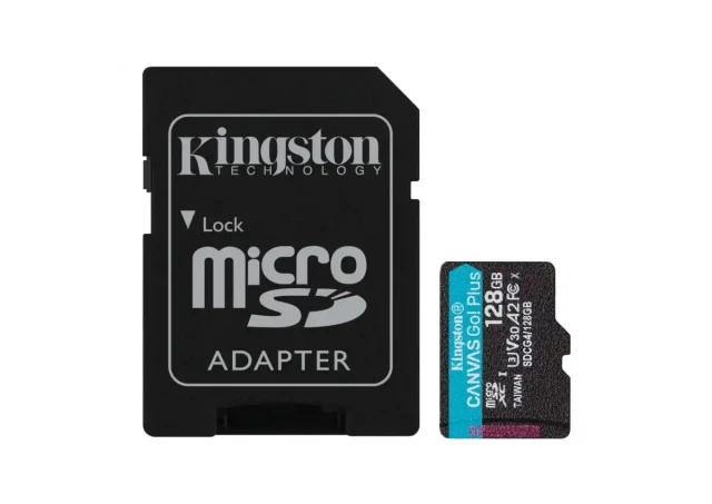 Micro SD Card 128GB Kingston+SD adapter SDCG4/128GB -  200/160 MB/s
