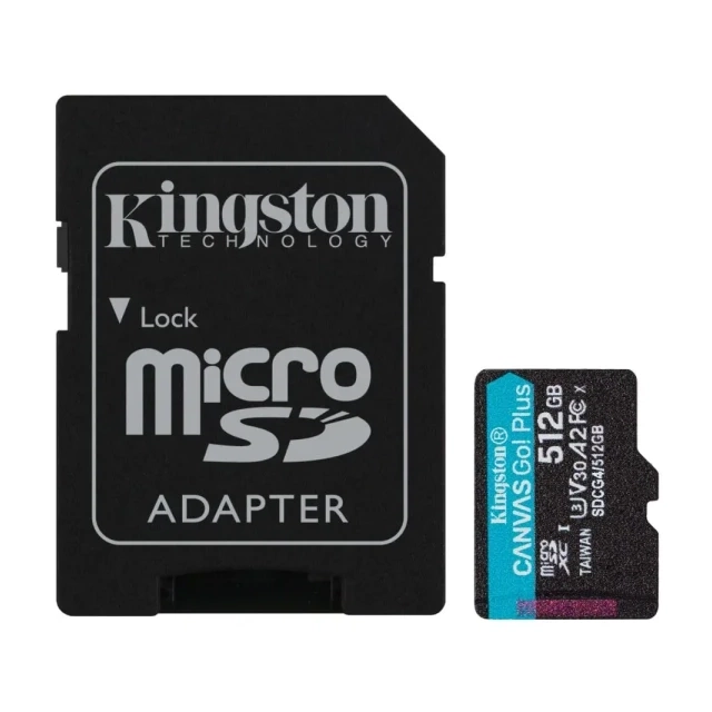 Micro SD Card 512GB Kingston+SD adapter SDCG4/512GB -  200/160 MB/s