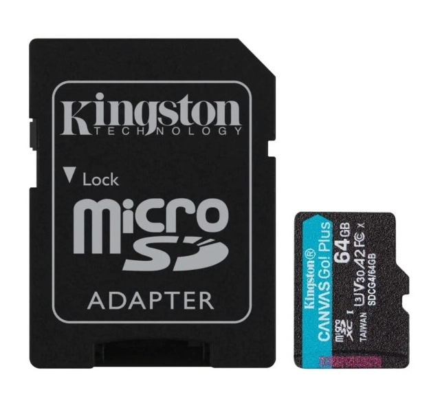 Micro SD Kingston 64GB Canvas Go Plus SDCG4/64GB +adapter