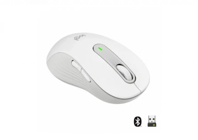 Mouse Wireless Logitech M650 L Wireless Mouse Off-White LEFT