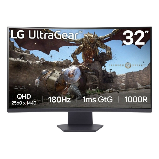 Monitor 31.5" LG 32GS60QX-B VA 2560x1440/180Hz/1ms/2xHDMI/DP/zakrivljeni