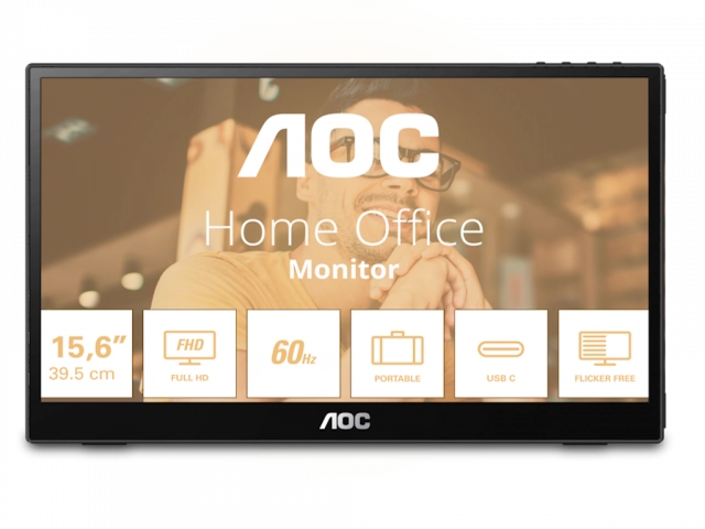 Monitor AOC 16T3EA 15,6"/IPS/1920x1080/60Hz/4ms GtG/USB C/prenosni/crna