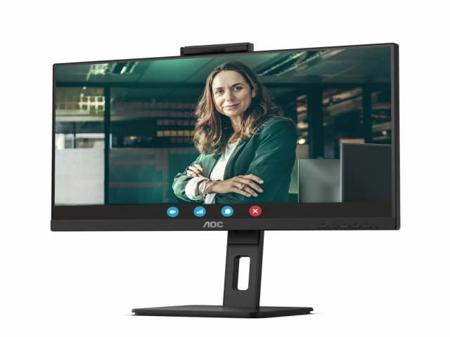 Monitor AOC Q27P3QW 27"/IPS/2560X1440/75/4ms GTG/HDMI2X,DP,USB/VESA/zvucnici/kamera/crna
