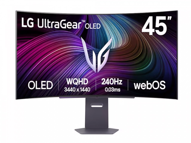 Monitor LG 45GX90SA-B 44.5"/OLED,21:9,zakrivljen/3440x1440/240Hz/0,03ms GtG/HDMIx2,DP,USB/Gsync