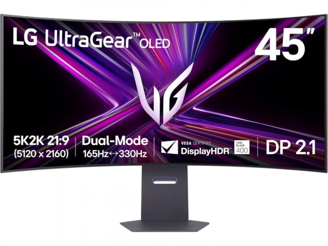 Monitor LG 45GX950A-B 44.5"/OLED/5120x2160/330Hz/0.03ms/HDMI,DP,USB/Adaptive sync/VESA/zvucnici/crna