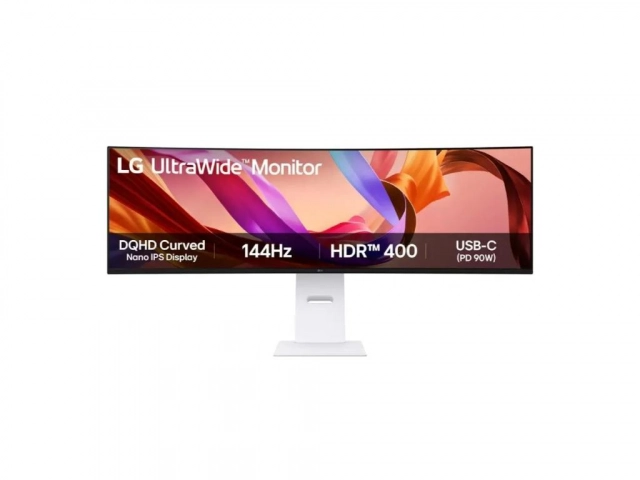 Monitor LG 49U950A-W 49"/IPS,zakrivljen,21:9/5120x1440/144Hz/1ms MBR/HDMIx2,DP,USB,USB C/Freesync