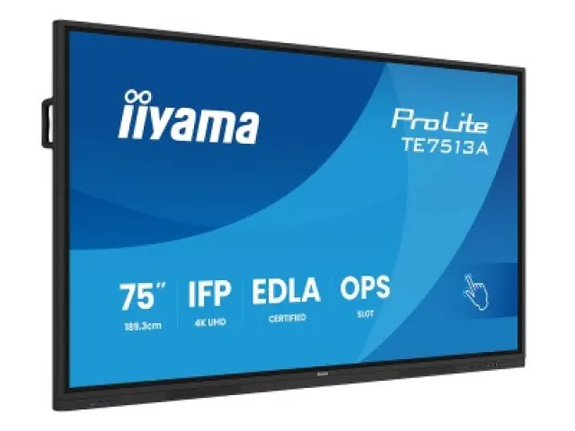Iiyama 75" iiWare13E , Android 14, 8/128GB, 40-Points PureTouch IR with Zero Gap - Air bonding, 3840x2160, UHD VA panel, Fan-less, Speakers 2x 20W front, VGA, HDMI 2x HDMI-out, 2x USB-C max 65W PD), Audio mini-jack and Optical Out (S/PDIF), USB Touch Interf