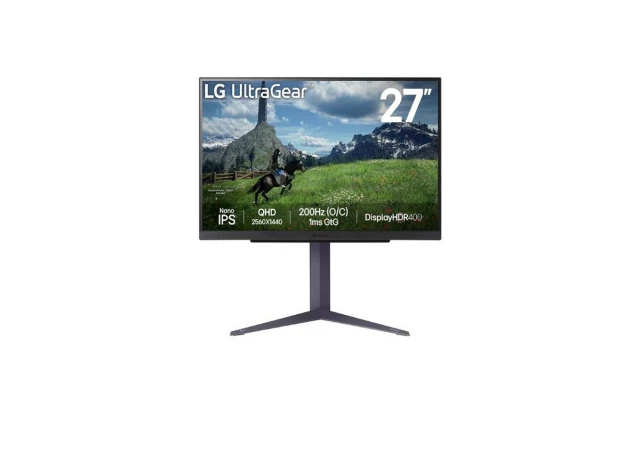 Monitor LG UltraGear 27GS85Q-B 27"/IPS/2560x1440/200Hz/1ms GtG/HDMIx2,DP,USB/Gsync,freesync/Pivot