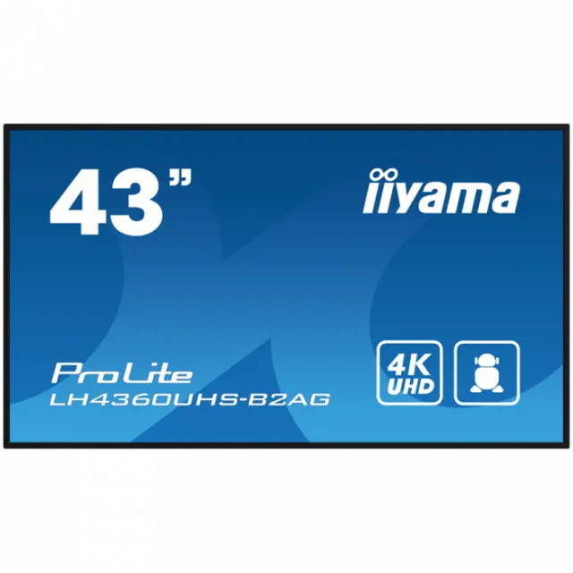 IIYAMA LFD LH4360UHS-B2AG 42.5" VA 3840 x 2160 @60Hz 500 cd/m² 5000:1 8.5ms Android 11 OS, iiSignage², FailOver, EShare landscape, portrait 3y