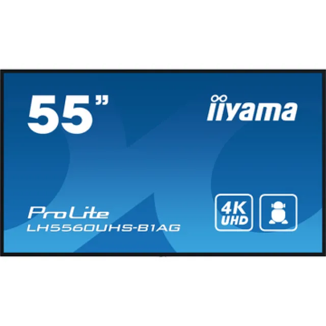 Iiyama ProLite LH5560UHS-B1AG55" Diagonal Class (54.6" viewable) LED-backlit LCD display digital signage with built-in SoC media player 4K UHD (2160p) 3840 x 2160 edge-lit black matte finish LH5560UHS-B1AG