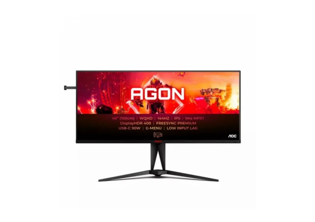Monitor AOC AG405UXC 40"/IPS,21:9/3440x1440/144Hz/1ms MPRT/HDMIx2,DP,USB/Freesync/visina/VESA/crna