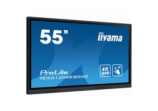 Iiyama 55" iiWare10 , Android 11, 40-Points PureTouch IR with zero bonding, 3840x2160, UHD IPS panel, Metal Housing, Fan-less, Speakers 2x 16W front, VGA, HDMI 3x HDMI-out, USB-C with 65W PD (front), Audio mini-jack and Optical Out (S/PDIF), USB Touch Inter