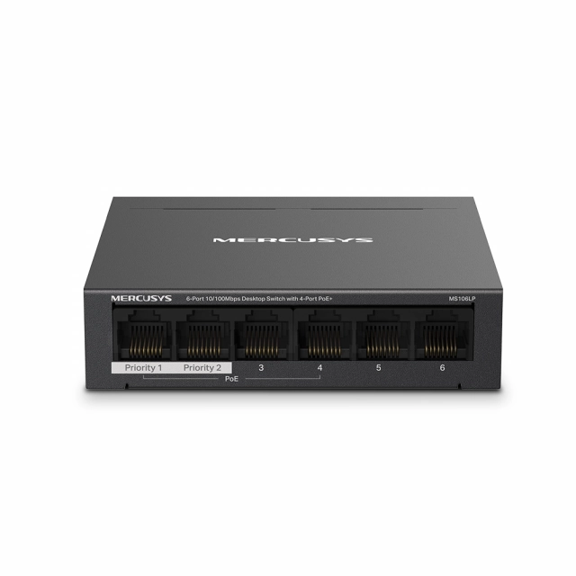 MS106LP(UN) 6-Port 10/100Mbps Desktop Switch with 4-Port PoE+ 