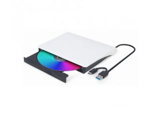 CD DVD-RW USB Gembird DVD-USB-03-BW Gembird eksterni USB CD/DVD drive Citac-rezac, USB + USB-C, black-white