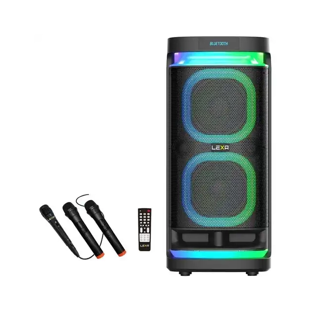 Partybox zvučnik Lexa LX-701 Tornado/2 x bežična/1 x žičani/BT/USB/Micro SD 1100W