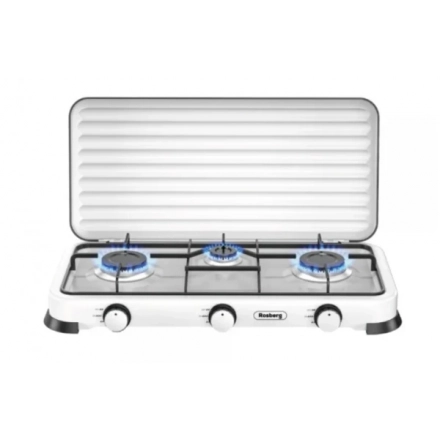 Plinski rešo sa tri gorionika i poklopcem Rosberg R51454D3/bela